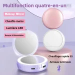 Miroir de poche esthétique avec batterie rechargeable
