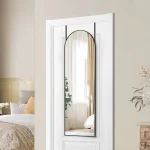 Miroir de Porte Arqué 120x40 cm en aluminium noir