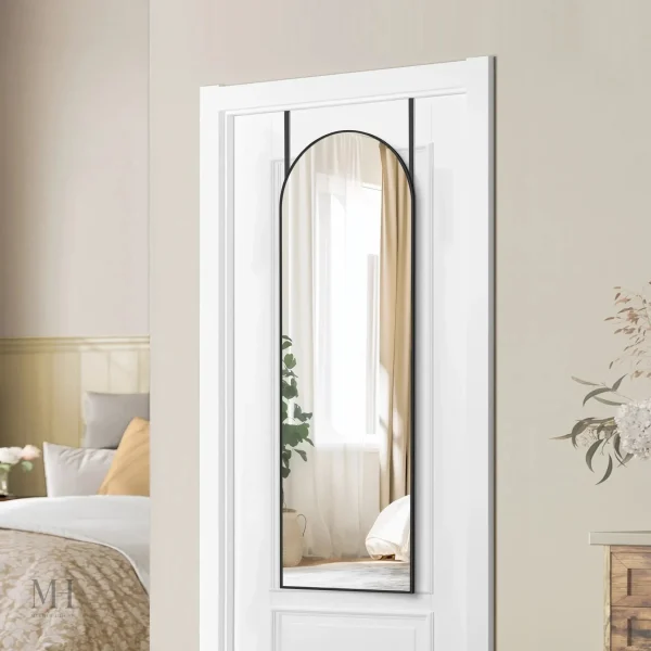 miroir-de-porte-1 Miroir de Porte Arqué 120x40 cm en aluminium noir