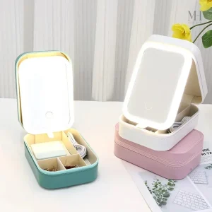 Miroir de maquillage portable avec éclairage LED