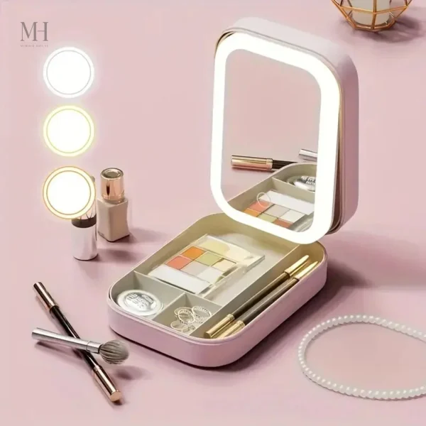 Miroir compact avec espace de rangement pratique
