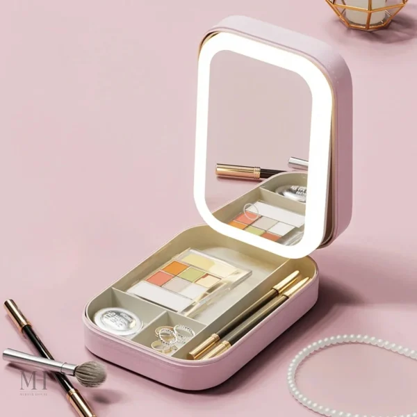 Miroir de sac LED, idéal pour retouches maquillage