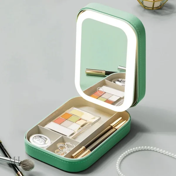 Miroir lumineux en trois teintes, format pratique