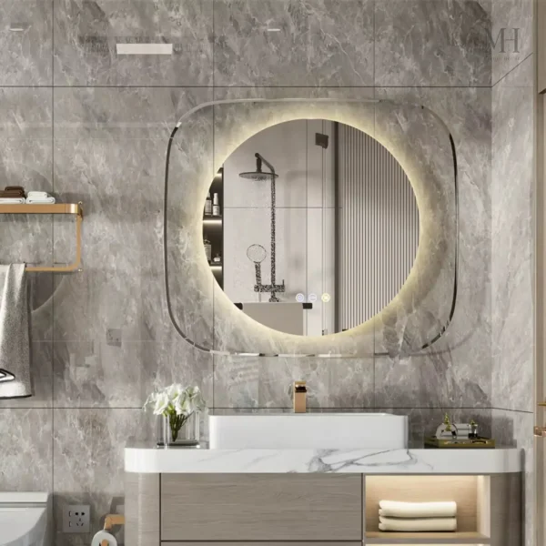 Miroir LED antibuée pour salle de bain moderne