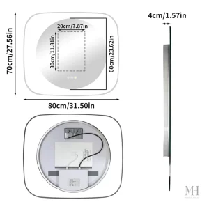 Miroir de salle de bain avec éclairage LED intégré