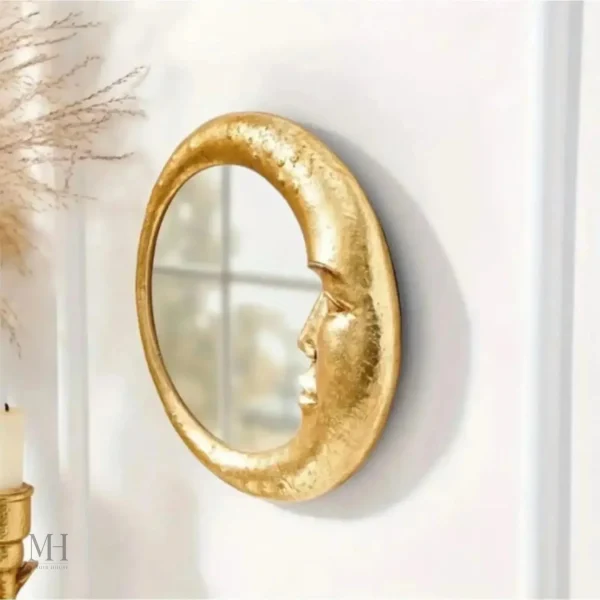 Miroir mural brillant avec thème lunaire unique