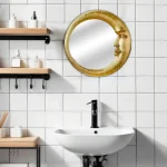 Miroir rond mystique doré pour décoration moderne