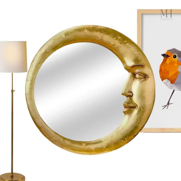 Miroir décoratif en forme de lune pour ambiance magique