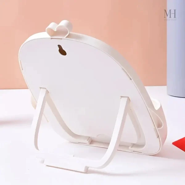 Miroir kawaii avec espace de rangement pour produits de beauté