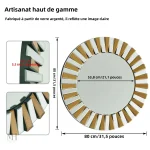 Accessoire mural chic - Miroir soleil pour embellir votre décor