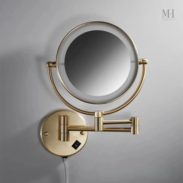 miroir-deporte-1 Miroir mural LED doré avec grossissement 10x