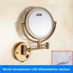 Miroir de maquillage rétro avec éclairage LED