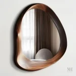 Miroir en Bois Sculpté pour Décoration Moderne