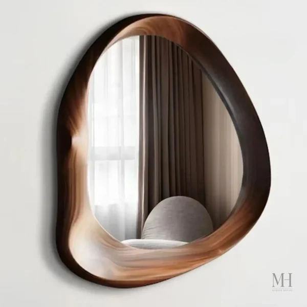 Miroir en Bois Sculpté pour Décoration Moderne