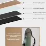 Miroir Élégant en Bois pour Salon Contemporain