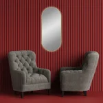 Miroir design doré 100x45 cm