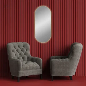 Miroir design doré 100x45 cm