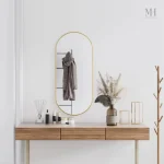 Miroir mural contemporain doré