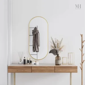 Miroir mural contemporain doré