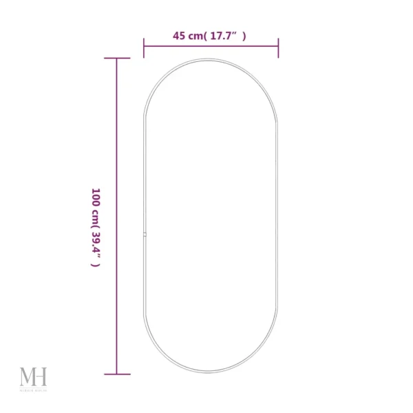 Miroir mural chic 100x45 cm en or