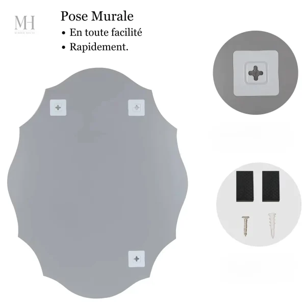 Miroir sophistiqué, idéal pour une ambiance chic