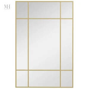 Miroir Doré avec Design Effet Fenêtre Intemporel