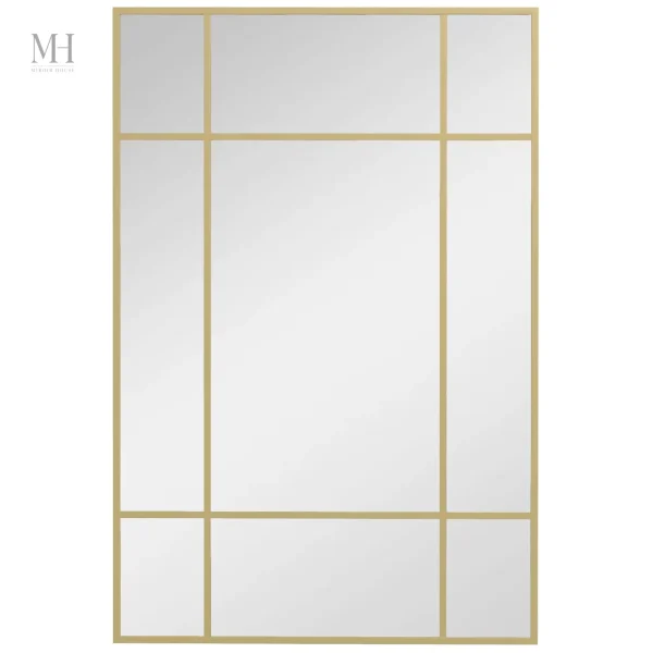 Miroir Doré avec Design Effet Fenêtre Intemporel