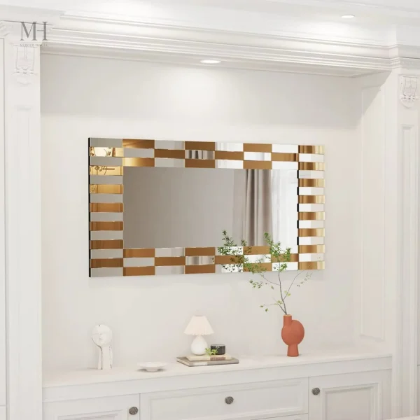 Élégant miroir doré à accrocher au mur