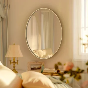 Miroir doré ovale 76x55 cm design mural