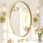 Miroir ovale doré pour une décoration moderne