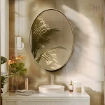 Miroir ovale 76x55 cm pour une touche dorée dans la pièce