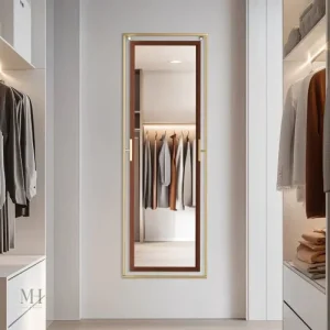 Miroir Rectangulaire Doré pour un Intérieur Moderne