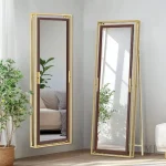 Miroir Doré Grand pour Éclairage et Élégance