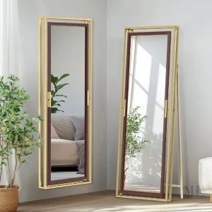 Miroir Doré Grand pour Éclairage et Élégance