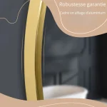 Miroir Aluminium Or Brossé pour Décoration