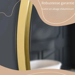 Miroir Aluminium Or Brossé pour Décoration