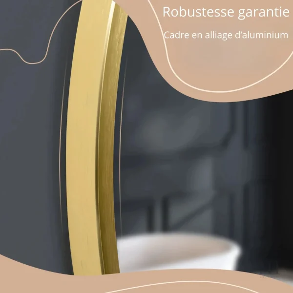 Miroir Aluminium Or Brossé pour Décoration