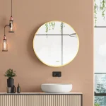 Miroir de Salle de Bain Rond en Aluminium