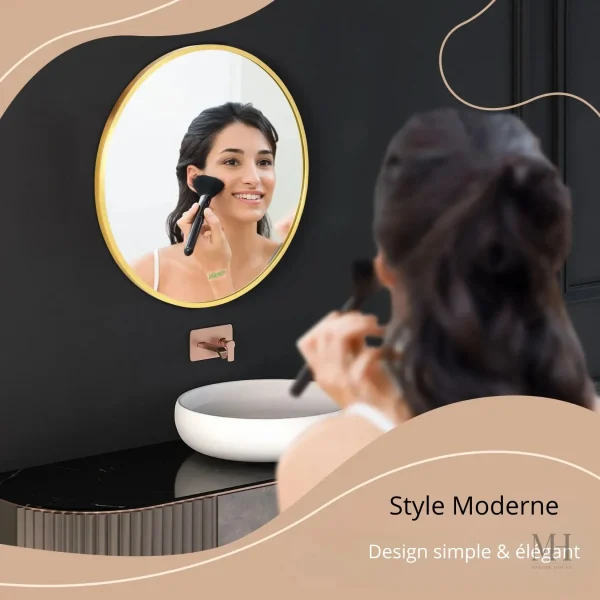 Miroir Doré Simple avec Design Épuré