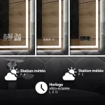 Éclairage ajustable pour un miroir de salle de bain pratique