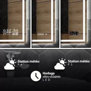 Éclairage ajustable pour un miroir de salle de bain pratique
