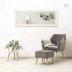 Miroir Rectangulaire Baroque Blanc 142x55cm