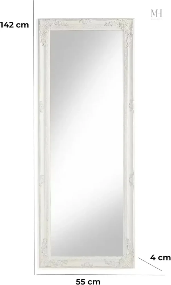 Miroir de Style Shabby avec Cadre en Bois