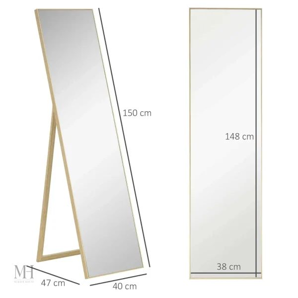 Miroir sur Pied Durable – Idéal pour la Décoration