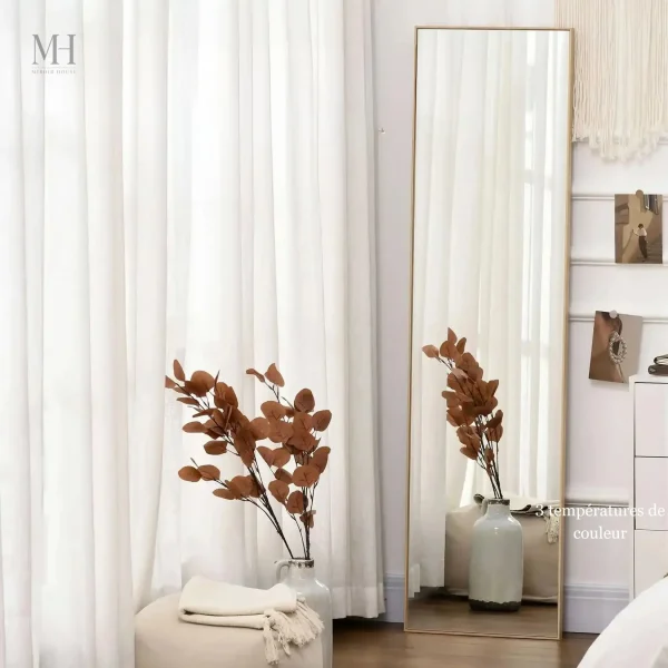 Miroir sur Pied en Bois – Accessoire de Décor Élégant