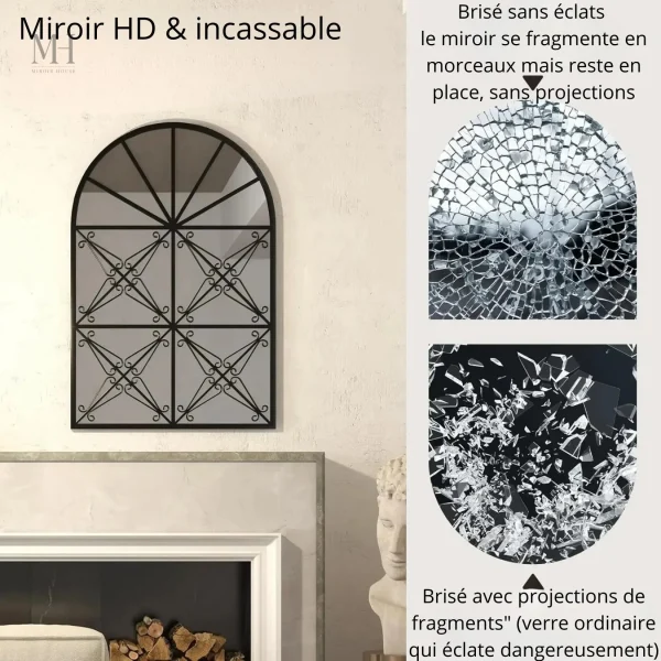Miroir élégant pour décoration intérieure