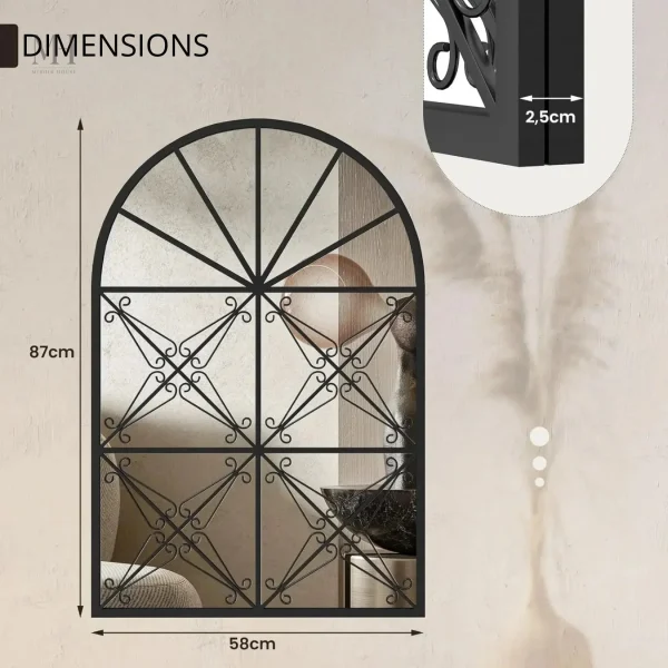 Miroir en ferronnerie pour style contemporain