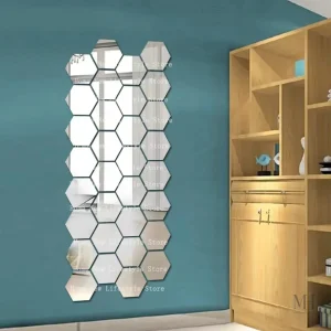 Set de miroirs muraux hexagonaux pour un intérieur stylé