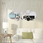 Stickers Miroir Rond pour Décoration Murale Élégante