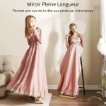 Miroir sur pied en verre trempé HD